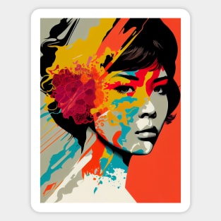 Modern woman in pop-art style Sticker